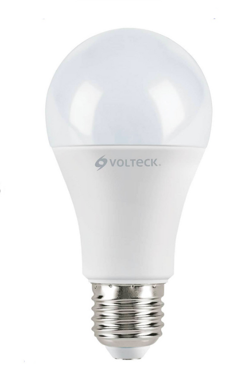 Foco LED Volteck blanco, bombilla esférica con casquillo metálico E27
