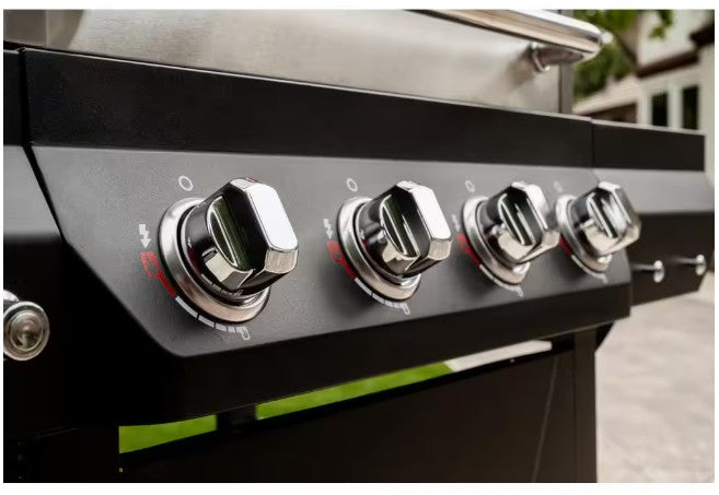 ASADOR DE GAS PORTATIL NEXGRILL, DE ACERO INOXIDABLE CON 4 QUEMADORES NEGRO