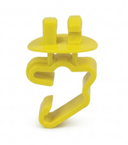 Aislador de plástico amarillo para poste T, soporte tipo clip con huecos