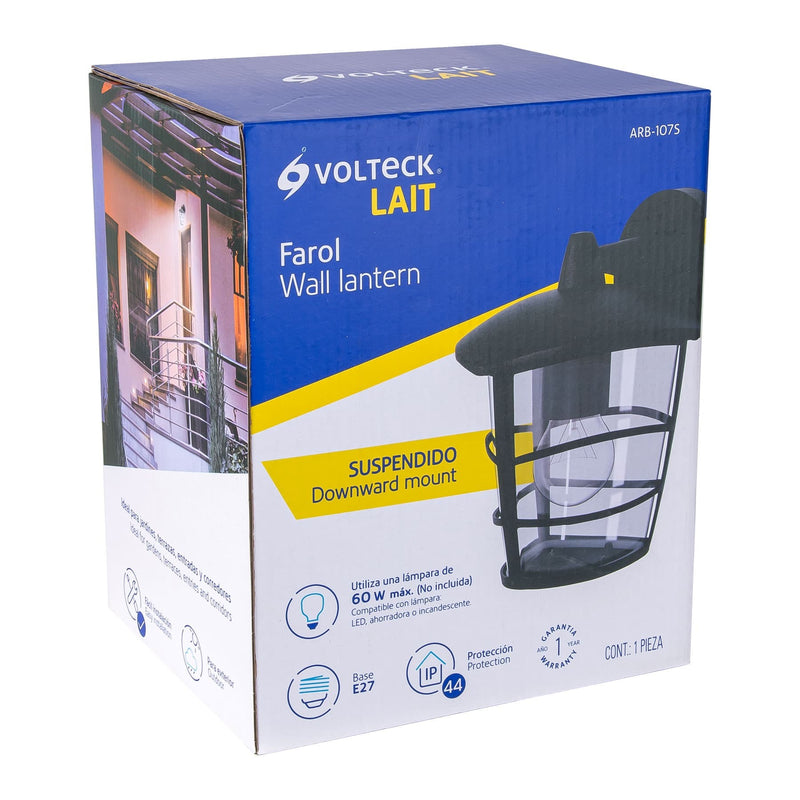 FAROL DE PARED SUSPENDIDO NEGRO NVO
