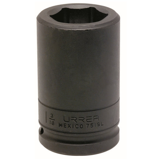 Dado de impacto 6 puntas, cuadro 3/4 y 1-1/8"; herramienta de metal negra