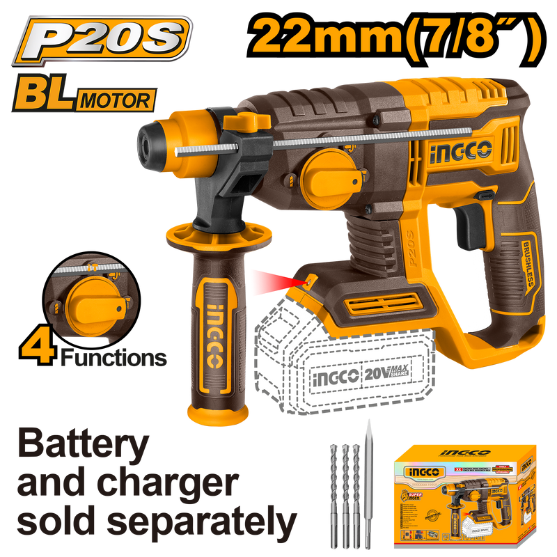 MARTILLO PERFORADOR INALAMBRICO IONES DE LITIO 20 VOLT