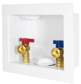 CAJA DE SALIDA PARA LAVADORA EASTMAN DE 1/2" CONEXION PEX LATON BLANCO