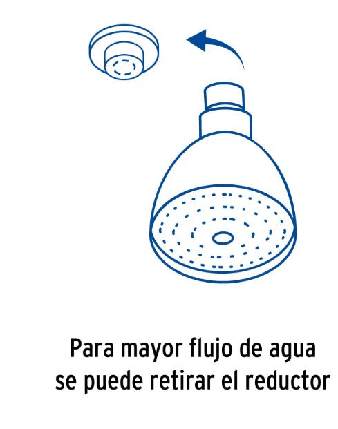 REGADERA CONICA 2-1/2" METALICA BRAZO Y CHAPETON CROMADA