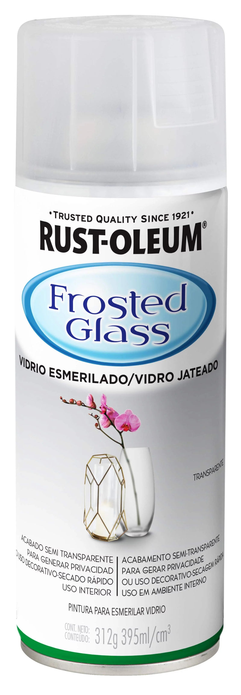 PINTURA EN AEROSOL, COLOR SEMI TRANSPARENTE, EFECTO ESMERILADO PARA VIDRIO, 312 g, RUST-OLEUM