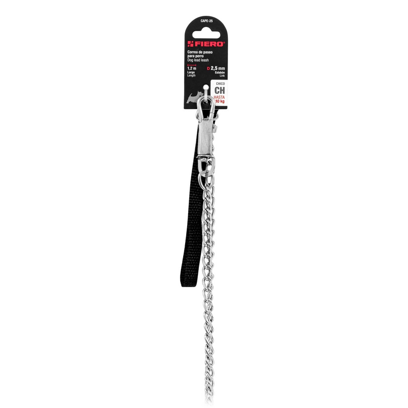 CORREA DE PASEO PARA PERRO DE 1.2 M ESLABON 2.5 mm FIERO