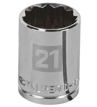 DADO DE 21 mm, CUADRO DE 1/2", 12 PUNTAS, D-1221-EM