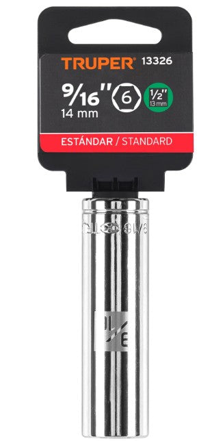 DADO DE 9/16", CUADRO DE 1/2", 6 PUNTAS LARGO, D-1218-HL