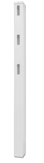 Poste de vinil para cerco semi-privado blanco con ranuras verticales