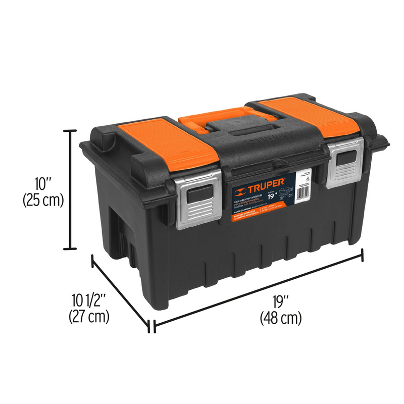 CAJA PARA HERRAMIENTA 19" C/COMPARTIMENTOS Y BROCHES METALICOS