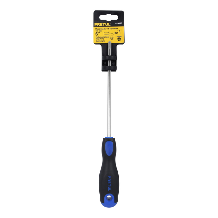 DESARMADOR DE CRUZ 1/4" X 6", MANGO BIMATERIAL, COMFORT GRIP
