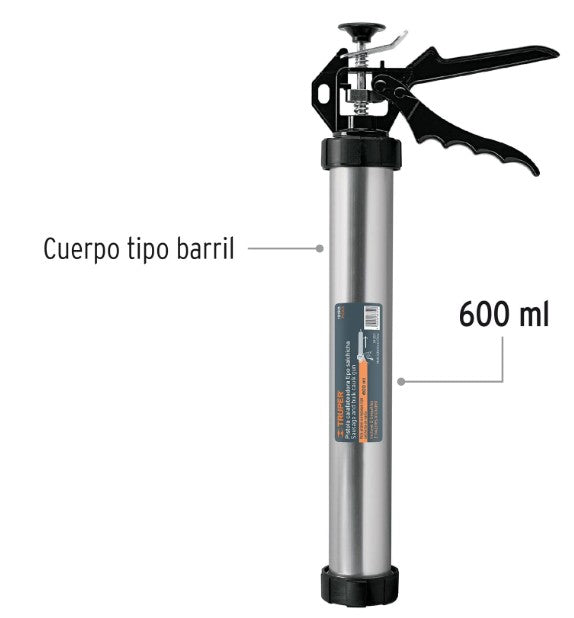 PISTOLA CALAFATEADORA TUBO COMPLETO 600 ml TRUPER