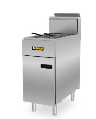 FREIDORA DE GAS LP 24 LTS 280 W 2 CANASTAS ACERO INOX RHINO