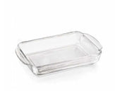 Refractario rectangular de vidrio transparente con esquinas redondeadas