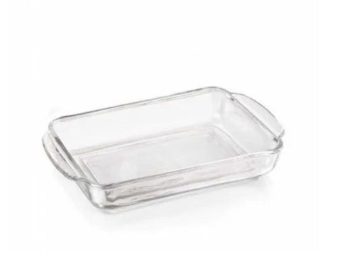 Refractario rectangular de vidrio transparente con esquinas redondeadas