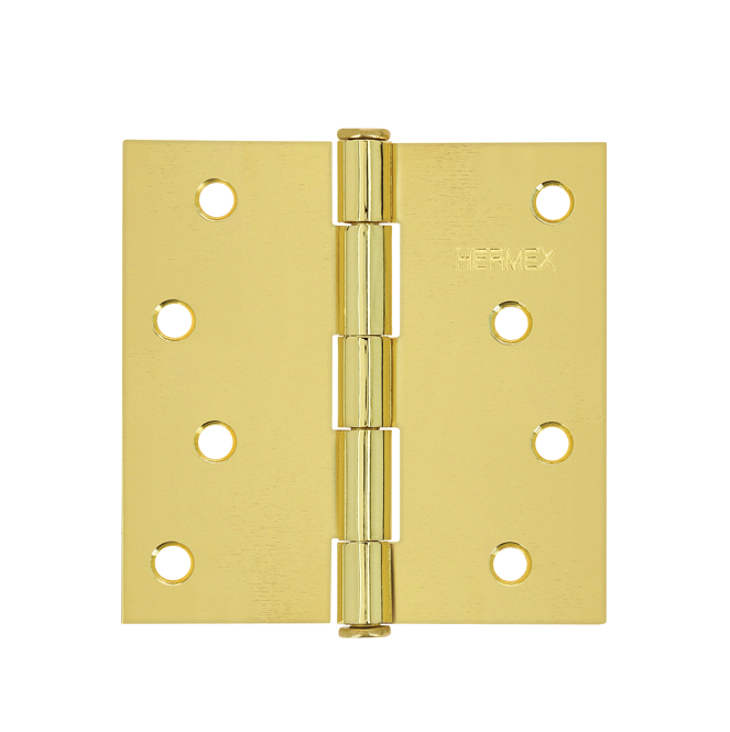 BISAGRA CUADRADA 4", ACERO LATONADO, CABEZA PLANA (PIEZA)