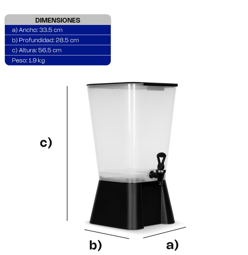 DISPENSADOR DE BEBIDAS 19 LTS CALEDONIA