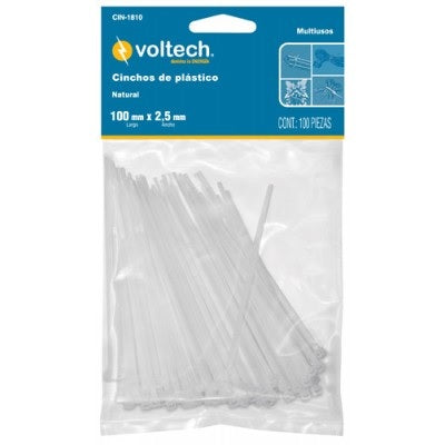 CINCHOS DE PLASTICO, 20 CM, 40 LBS, NATURALES, 50 PZAS