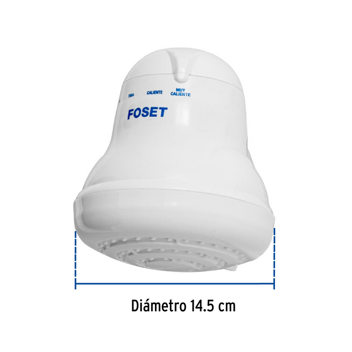 REGADERA ELECTRICA FOSET CON 4 NIVELES DE TEMPERATURA.