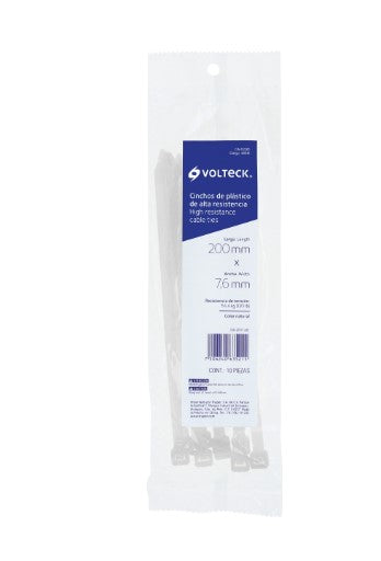 CINCHOS DE PLASTICO, 200 CM, 120 LBS, NATURALES 10 PZ