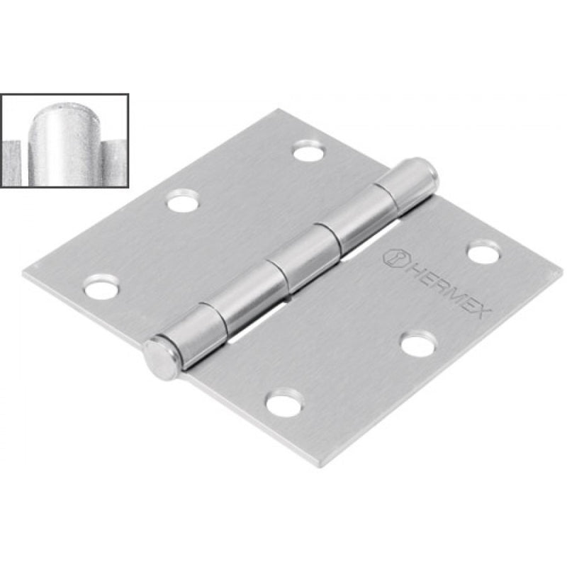 BISAGRA CUADRADA 3", CROMO MATE, CABEZA PLANA (PIEZA)