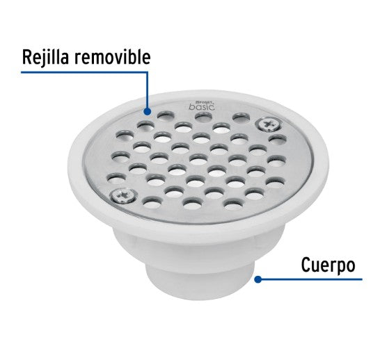 RESUMIDERO POLIPROPILENO REDONDO 3-3/4