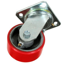 RUEDA DE HULE DE 4'', ROJA, BASE GIRATORIA