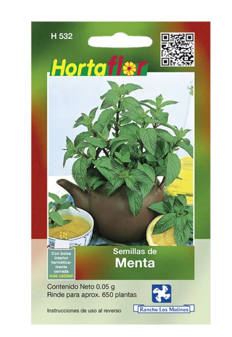 SOBRE DE SEMILLAS DE MENTA HORTAFLOR, CONTENIDO DE .05G