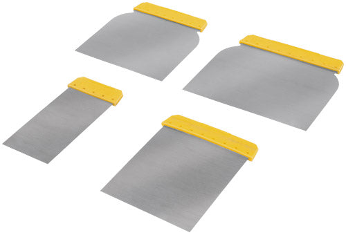 JUEGO DE 4 ESPATULAS, MANGO PLASTICO, PRETUL
