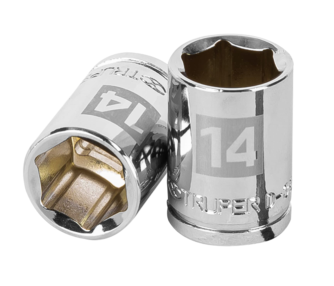 DADO DE 14 mm, CUADRO DE 3/8", 6 PUNTAS, D-3814-HM