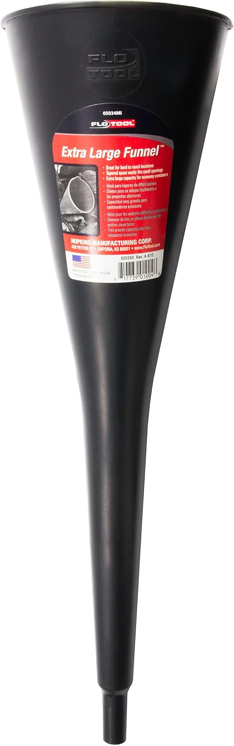 EMBUDO LARGO DE PLASTICO NEGRO DE 17-3/4" USA