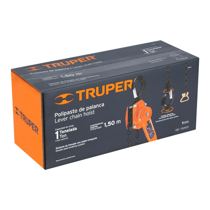 POLIPASTO DE PALANCA DE 1 TONELADA TRUPER