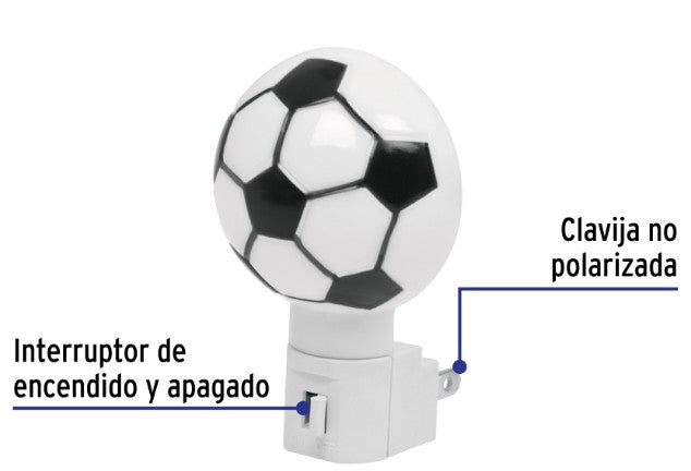 LAMPARA LUZ DE NOCHE E12 BALON SOCCER VOLTECK
