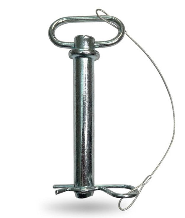 PASADOR DE HORQUILLA DE 3/4 DE DIAMETRO 4 3/4" DE LARGO CON CADENA DE SEGURIDAD DE ZINC P /REMOLQUE
