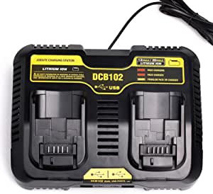 CARGADOR DE BATERIAS DEWALT, 12V-20V MAX, 2 PUERTOS