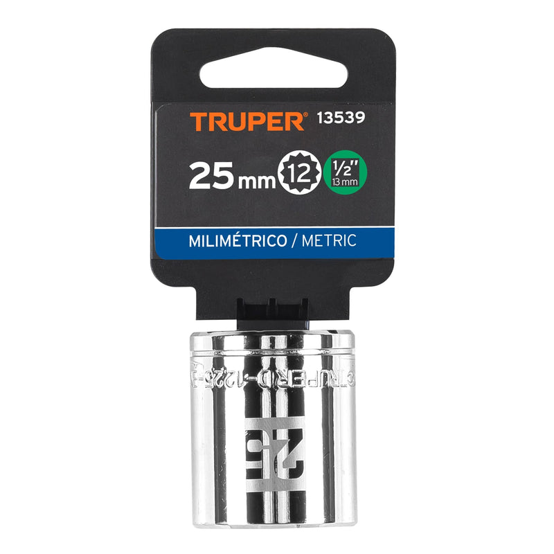 DADO DE 25 mm, CUADRO DE 1/2", 12 PUNTAS, D-1225-EM