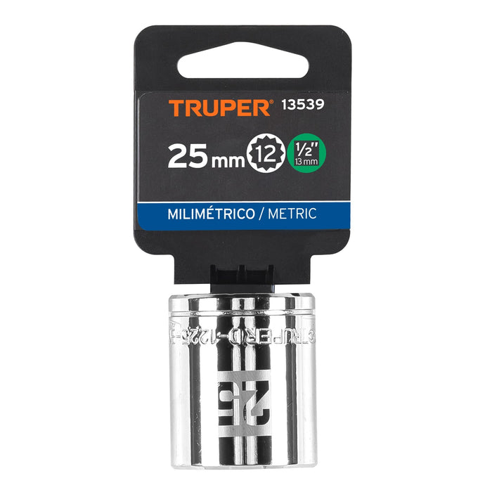 DADO CUADRO DE 1/2" X 25 MM, 12 PUNTAS