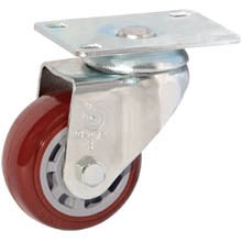 RUEDA DE HULE DE 5", GUINDA, BASE GIRATORIA, MEDIUM DUTY