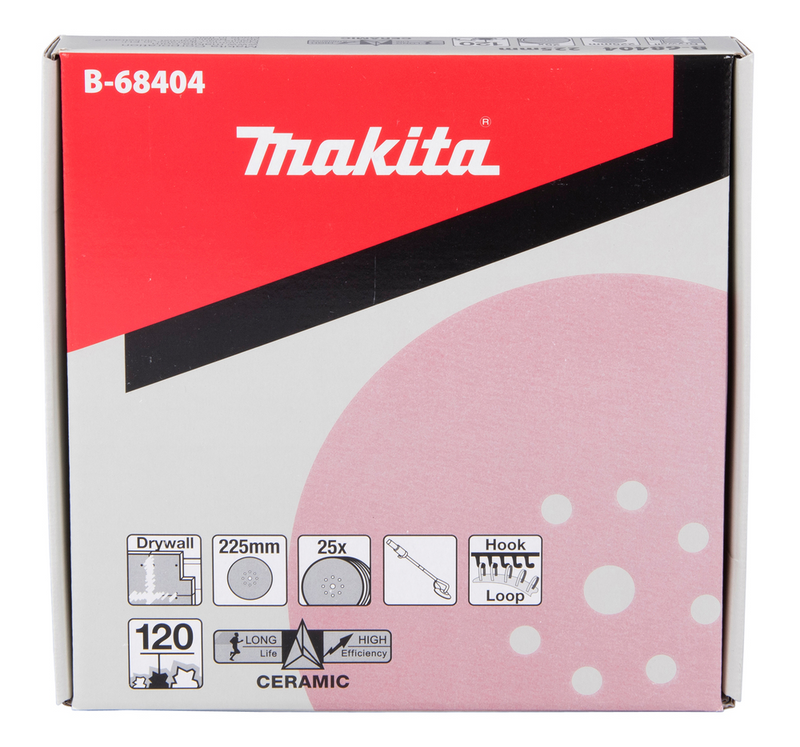 DISCO DE LIJA C/VELCRO 9", grano 120, 9 hoyos (25 piezas) P/DLS800