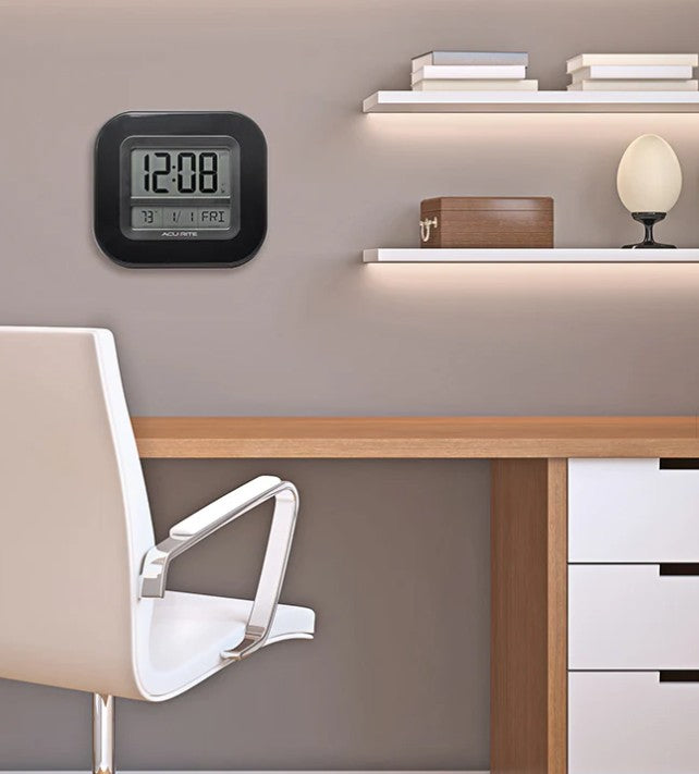 RELOJ DIGITAL ATOMICO DE PARED CON TERMOMETRO