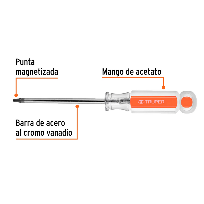DESARMADOR PUNTA TORX T 20 MANGO DE ACETATO TRUPER