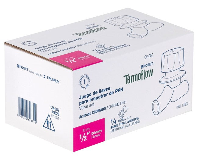 JUEGO DE LLAVES DE EMPOTRAR PPR 1/2" CON MANERAL