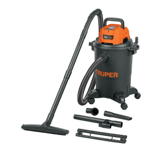 ASPIRADORA ELECTRICA TRUPER, CAPACIDAD DE 6 GALONES NEGRA
