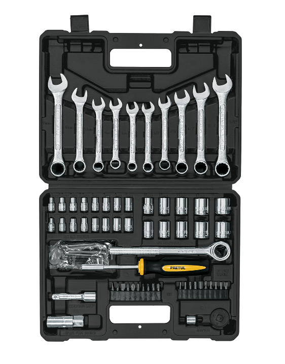 Estuche negro con llaves y dados surtidos, Pretul