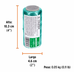 HILO P/ALBAÑIL 65 M COLOR VERDE TRUPER