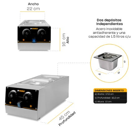TEMPLADORA DE CHOCOLATE 1040 W 30°-110°C RHINO