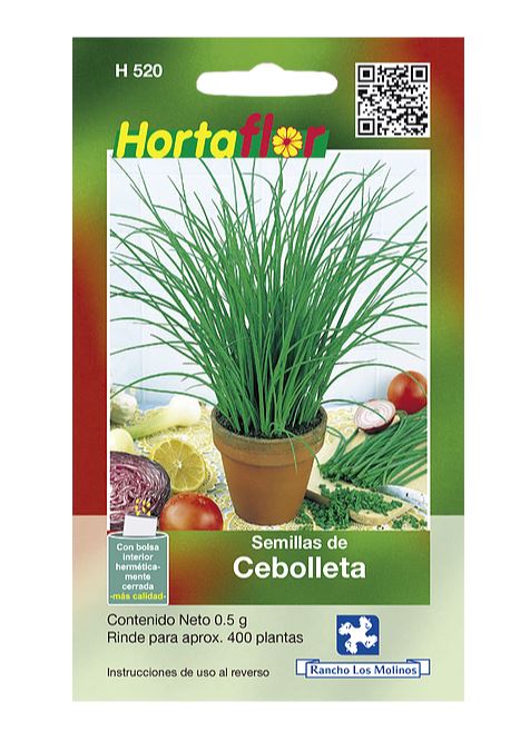 SOBRE DE SEMILLAS DE CEBOLLETA HORTAFLOR, CONTENIDO DE .05G