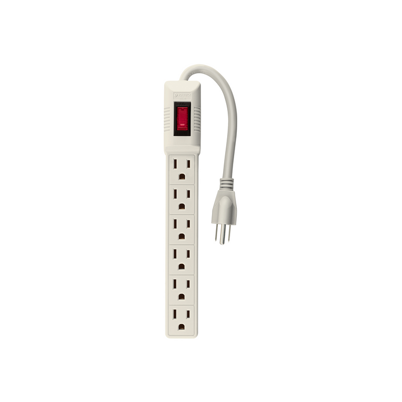 BARRA MULTICONTACTOS 6 TOMAS, CALIBRE 16 AWG, 20CM