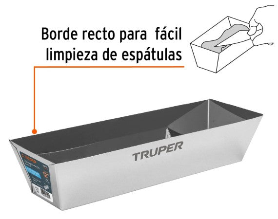 CHAROLA PARA COMPUESTO DE ACERO INOXIDABLE 12" TRUPER