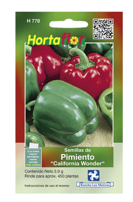 SOBRE DE SEMILLAS DE PIMIENTO HORTAFLOR, CONTENIDO DE 3G
